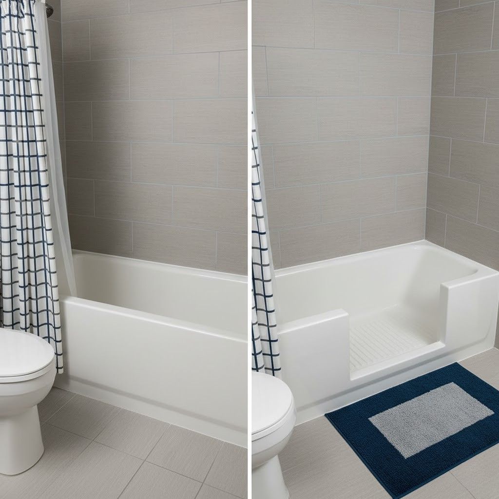 Před a po transformaci vany